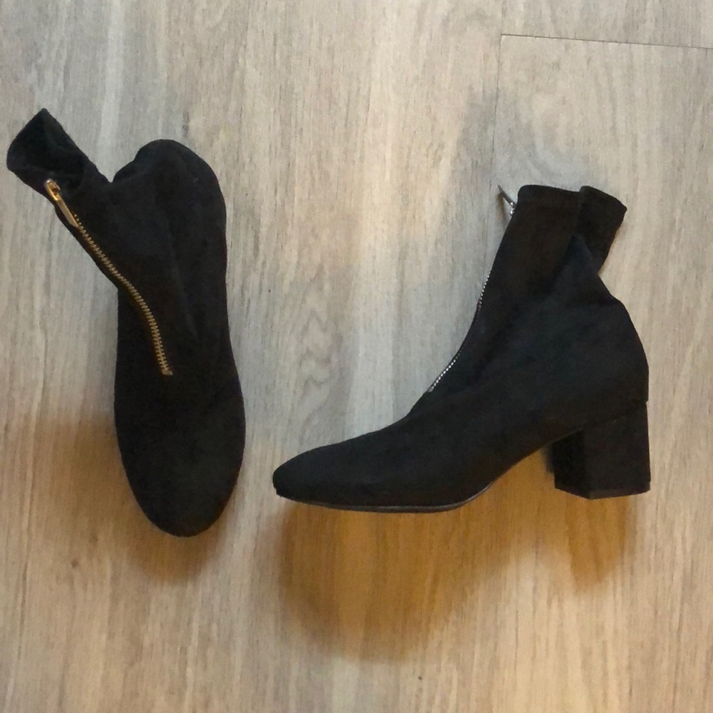 Never worn sock boots. Silver zipper.